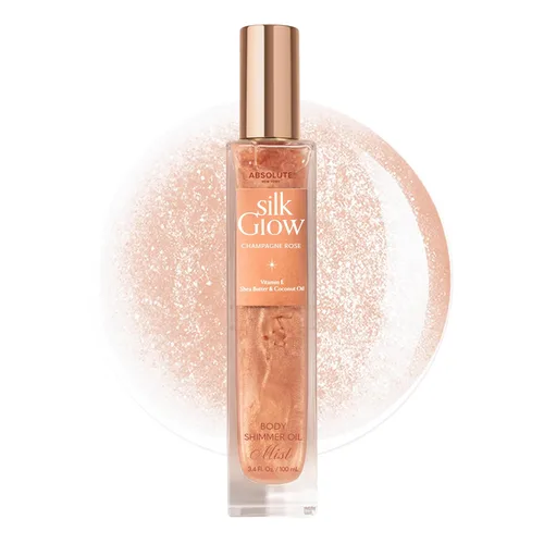 Vista 15 de Absolute New York - Silk Glow Shimmer Mist Glow, radiante, brillo para cuerpo, cara y cabello, manteca de karité, aceite de coco, vitamina E