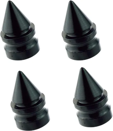 Vista 4 de Abfer Tapones de válvula de neumático de coche con pinchos, tapa de vástago de presión de aire de rueda, de aluminio, se adapta a la mayoría de Negro