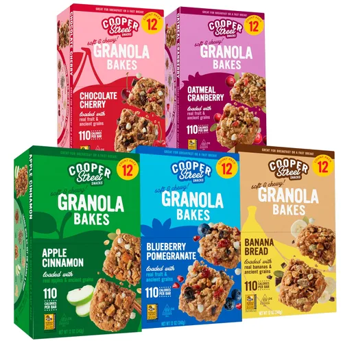 Vista 10 de Cooper Street Granola Bakes (36 unidades) - Paquete variado de barras de granola suaves y masticables para desayuno, sin nueces, lácteos y soja