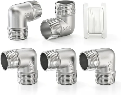 Vista 45 de TAISHER 2 piezas de acero inoxidable 304 accesorios de codo de 90 grados, tubo hembra NPT de 1 pulgada a 1 pulgada NPT hembra 304 accesorio