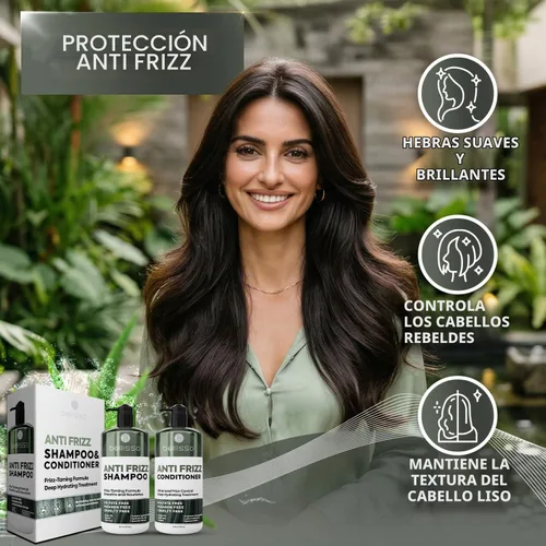 Vista 2 de Juego de champú y acondicionador antiencrespamiento, productos para el cuidado del cabello sin sulfato para mujeres y hombres, control del cabello