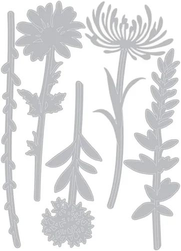 Vista 2 de Tim Holtz Sizzix - Paquete Thinlit de tallos de flores silvestres - #1 y #2