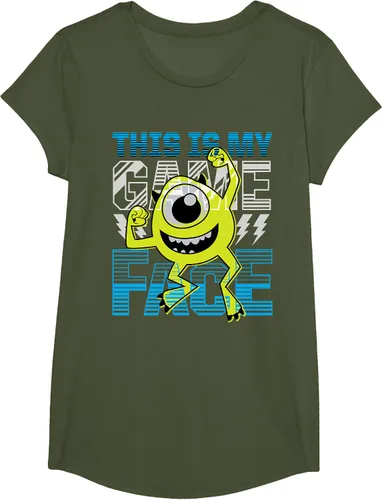 Vista 78 de Disney Pixar Monsters Inc. Mike Wazowski Game Face Camiseta Negro