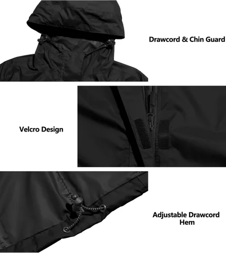 Vista 4 de Mapamyumco Chaqueta impermeable ligera para mujer, con capucha