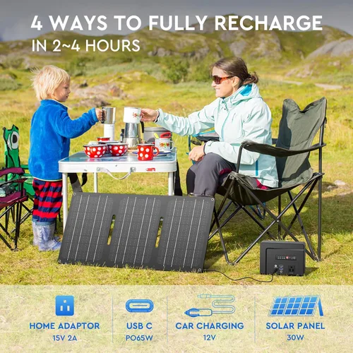 Vista 5 de powkey Estación de Energía Portátil 100W Nominal, Generador Portátil Pequeño de 97Wh con Salida de CA 110V/PD 65W Carga Rápida USB C, Cargador