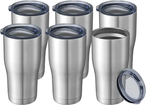 Vista 31 de HASLE OUTFITTERS Vaso de 20 onzas a granel, vasos de acero inoxidable con tapa, vaso aislado al vacío, taza de doble pared con recubrimiento