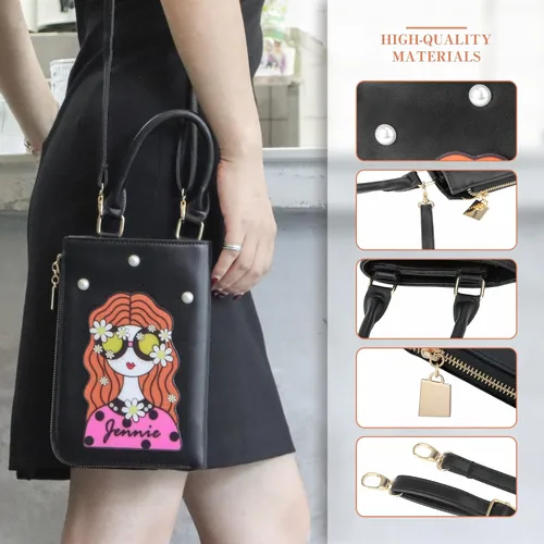 Vista 4 de GOKTOW Bolso extravagante para mujer, bolsos de mano novedosos para mujer, bolso cruzado divertido, bolsos de hombro con asa de poliuretano