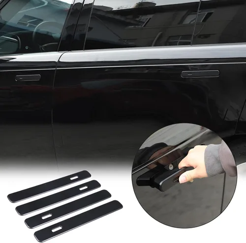Vista 3 de Cubierta protectora para manija de puerta exterior de automóvil compatible con Land Rover Range Rover VELAR 2017-2025 (negro mate)
