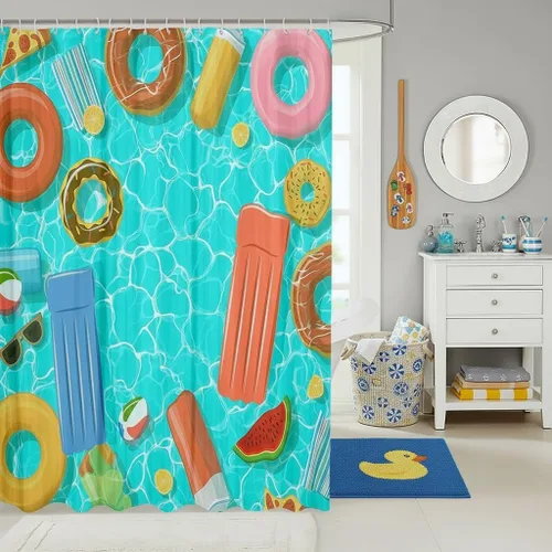 Vista 35 de Castle Fairy Watercolr - Cortina de ducha de tela de carreras de caballos, cortinas de ducha de juego de caballos para baño, cortina de ducha