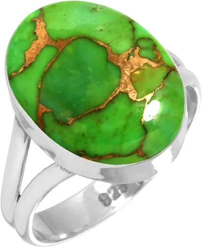 Vista 63 de Anillo hecho a mano de plata de ley 925 genuina grueso con piedras preciosas naturales ágata, cuarzo rosa, lapislázuli, ámbar ovalado, joyería
