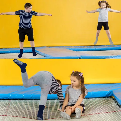 Vista 4 de HYCLES Calcetines antideslizantes para niños pequeños, 12 pares de calcetines de tobillo alto para bebé niño y niña, para niños de 1-33-55-77-10T