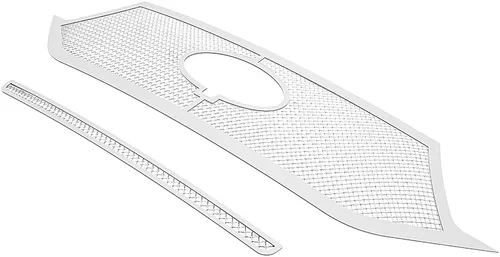 Vista 4 de APS Compatible con Ford Explorer 2020-2024 King Ranch & Limited y XLT parte superior principal de acero inoxidable rejilla de malla negra inserto