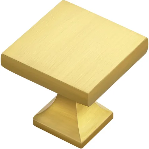 Vista 13 de Paquete de 30 manijas para gabinete de cocina color latón envejecido, accesorios de hardware para cajones y aparadores, manijas cuadradas