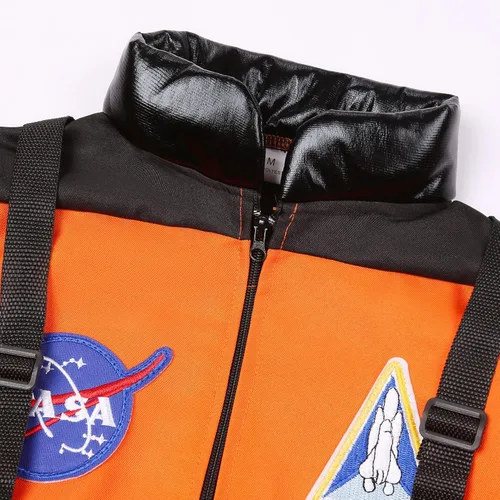 Vista 3 de Cuteshower Disfraz de astronauta de la NASA para niños y niñas, overol espacial