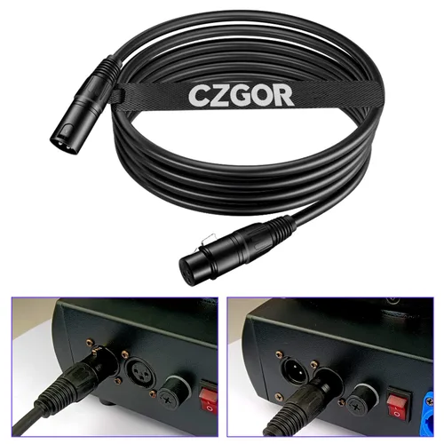 Vista 6 de Cable DMX de 10 pies, paquete de 10 cables flexibles de 3 pines de Paquete de 10 cables DMX de 10 pies
