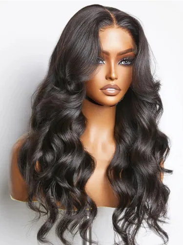 Vista 13 de Pelucas de cabello humano ondulado HD de densidad 250 con encaje frontal, prearrancadas de 13 x 4, pelucas de cabello humano con baby hair, sin