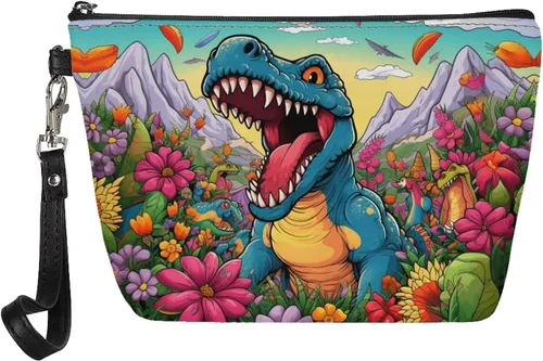 Vista 13 de Upetstory Bolsa de maquillaje de animales, bolso pequeño de cuero para cosméticos de viaje para niñas y mujeres, bolso de mano para lápiz labial