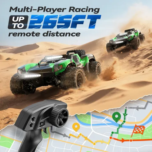 Vista 7 de JM Racing 1:12 Fast RC Cars 40KPH 4WD Camión del Desierto con Control Remoto, Camión Monstruo Todoterreno Todo Terreno con Batería Recargable