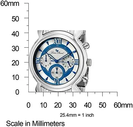 Vista 2 de Lucien Piccard 28167BU Reloj crono de acero para hombre, Blanco, Cronógrafo