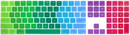 Vista 24 de HRH Funda de teclado de silicona negra para teclado mágico con teclado numérico A1843 MQ052LL/A lanzado en 2017 (diseño de EE. UU.)