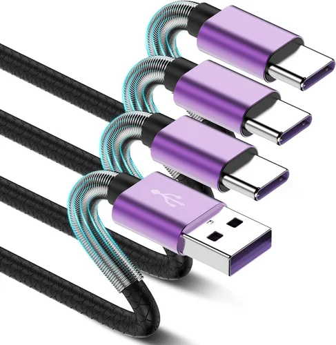 Vista 9 de Paquete de 2 cables de carga de 3 pies (carga rápida de 3 A), cargador USB C tipo cable gris cielo para iPhone 15 Pro, Samsung A32/A12/A10e/A20