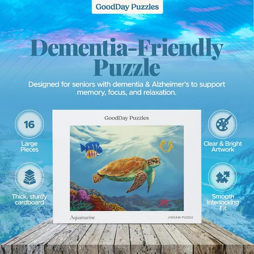 Vista 3 de Rompecabezas de piezas grandes, fácil y colorido, actividades de demencia y memoria para personas mayores, regalos para ancianos, 16 piezas