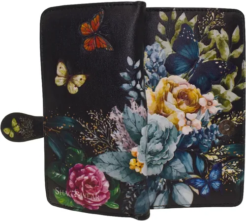 Vista 25 de Shag Wear Bumblebee Garden Large Wallet 7" Blue Bumblebee Garden Blue