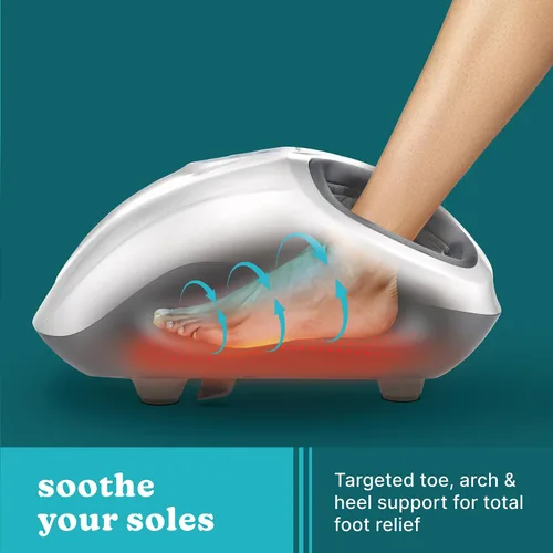 Vista 6 de Homedics Shiatsu Air 2.0 Masajeador de pies con calor calmante y compresión de aire rítmica, 3 controles e intensidades personalizados, forro