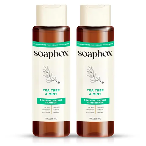 Vista 7 de Juego de Champú y Acondicionador de Argán Soapbox, Voluminizador, Vegano, Seguro para el Color, Libre de Sulfatos Agresivos y Siliconas, 16 oz cada