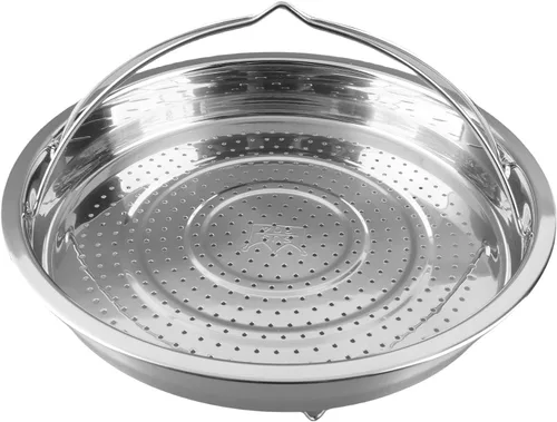 Vista 8 de Omabeta 304 Stainless Steel Vegetable Steam Basket with Handle for Efficient Cooking in High Pressure Pot (Large Size 3.8x7.8cm)