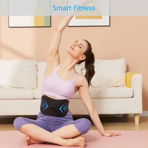 Vista 4 de Estimulador ABS, estimulador muscular EMS, máquina de abdominales, equipo de entrenamiento físico para mujeres y hombres, tóner muscular portátil