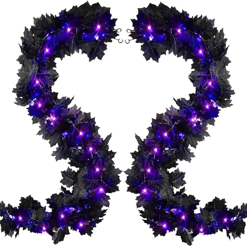 Vista 11 de Guirnalda de Navidad con luces, 30 luces LED, conos de pino y bayas rojas