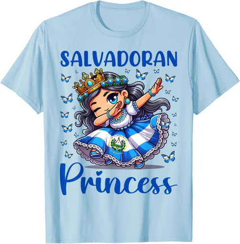 Vista 44 de Camiseta de princesa salvadoreña dabbing para niñas y niños
