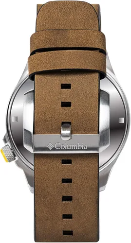 Vista 3 de Columbia College Collegiate correa de cuero de cuarzo de acero inoxidable, marrón, 22 reloj casual (Modelo CSC02-011)