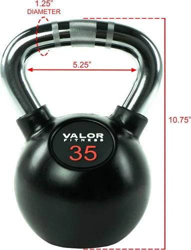 Vista 2 de Valor Fitness Chrome Kettlebells – Solid Cast Iron Kettlebell with Chrome Finish, Strength Training Weight for Swings, Squats, Cleans & Home Gym
