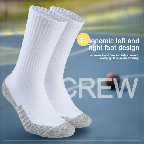 Vista 6 de Begrily Calcetines deportivos acolchados de algodón para hombre con compresión de arco para correr, ejercicio, senderismo, paquete de 6
