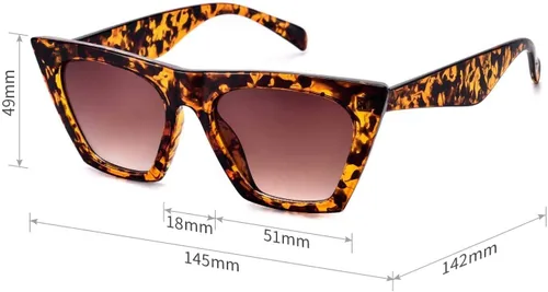 Vista 5 de mosanana Gafas de sol cuadradas con diseño de ojo de gato para mujer, modelo de estilo moderno-SHINE