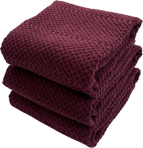 Vista 45 de Serafina Home Toallas de cocina de tamaño grande de color sólido negro: paño de 100 % algodón suave para limpieza y secado absorbente, con ribete