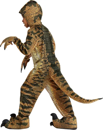 Vista 3 de Fun Costumes Velociraptor Costume for Kids Child Hooded Dinosaur Onesie