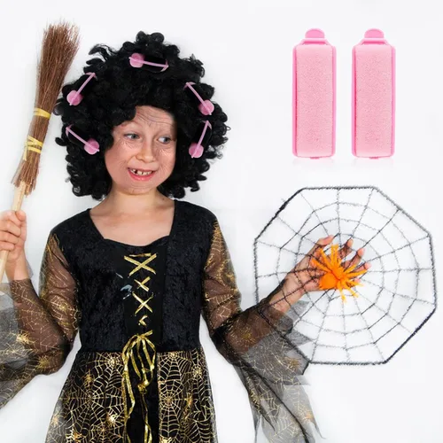 Vista 6 de 12 rodillos de esponja de espuma de 2.4 pulgadas, rizadores de pelo para dormir, rizador sin calor, peinados de Mardi Gras, color rosa