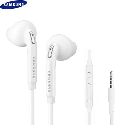 Vista 2 de Auriculares con cable originales de Samsung 3.5mm para Galaxy S10, S10 Plus, S10e Plus, Note 10, A71, A31 - Micrófono y control remoto de volumen
