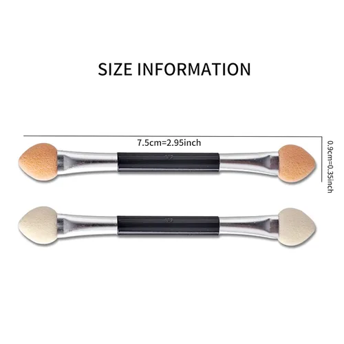 Vista 3 de 30 aplicadores desechables de sombra de ojos de doble cara, brochas profesionales de esponja de doble cabeza, herramienta cosmética de maquillaje