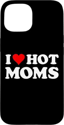 Vista 6 de Funda con texto en inglés "I Love Hot Moms Red Heart para iPhone 16