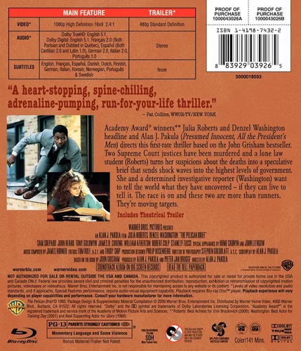 Vista 2 de The Pelican Brief Blu-ray