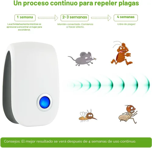 Vista 6 de 2026 Repelente de plagas ultrasónico mejorado, repelente de ratones para interiores para ratas, ratones, roedores, cucarachas, insectos, mosquitos