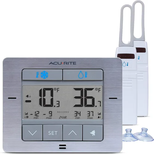 Vista 11 de AcuRite Termómetro digital inalámbrico para nevera y congelador con alarma, temperatura máxima/mínima para el hogar y restaurantes (00515M) 4.25" x