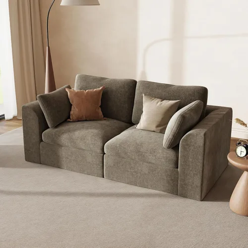 Vista 49 de Sofás seccionales Cloud de 110 pulgadas para sala de estar, sofá convertible sin hueso en forma de L con otomana, juego de sofá modular de gran