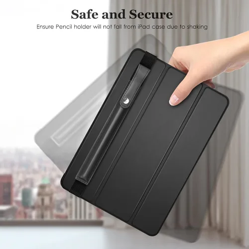 Vista 6 de DTTO Estuche para Apple Pencil Pro, Apple Pencil de 1ª/2ª generación y (USB-C), funda de piel sintética con banda elástica desmontable que se fija