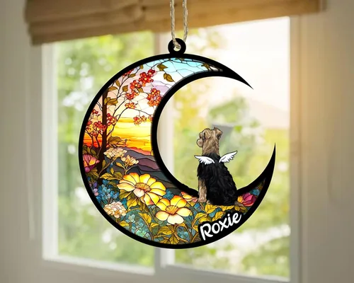 Vista 615 de LOVELYPOD Adorno de Navidad personalizado para perro Basset Hound (marrón) Basset Hound (marrón) adorno para atrapasoles de perro, razas de perros