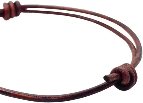 Vista 3 de Pulsera de cuero genuino para hombre de 0.059 in – Brazalete ajustable hecho a mano, pulsera de cuero minimalista para hombre, accesorios simples